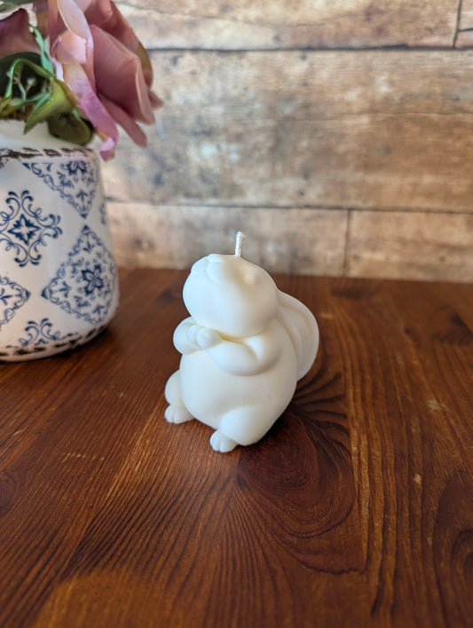 Handgegossene Hasen-Kerze